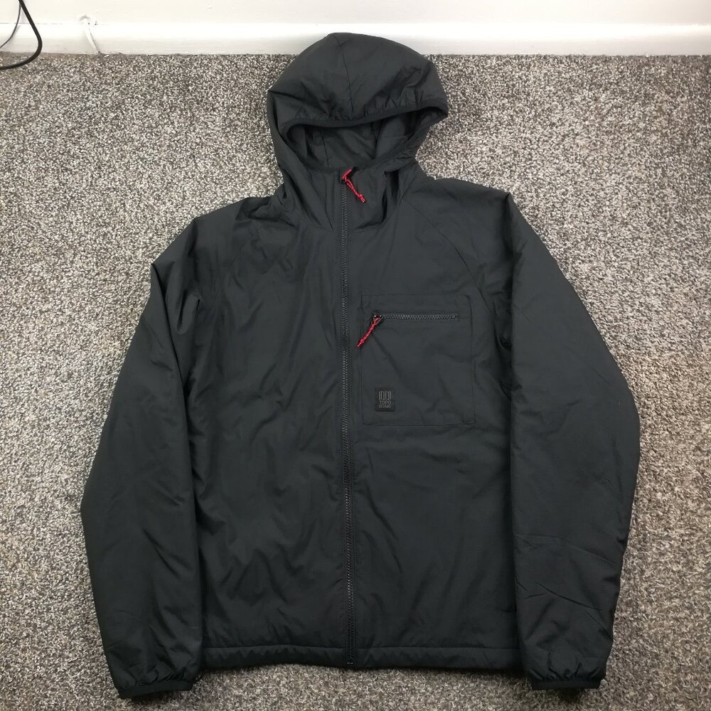 Topo Designs Jacket Ripstop Nylon Full Zip Puffer Style Primaloft Mens Small